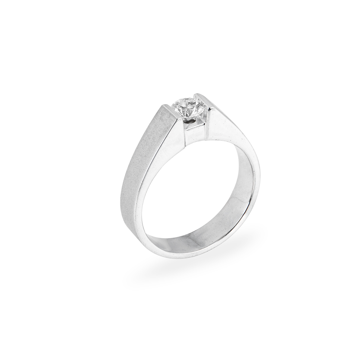 White Gold Round Brilliant Cut Diamond Ring 0.47ct H/SI1
